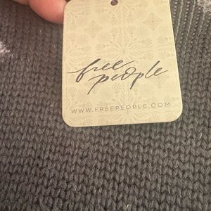 Free People Charcoal with flowers Knit Pullover long dress.